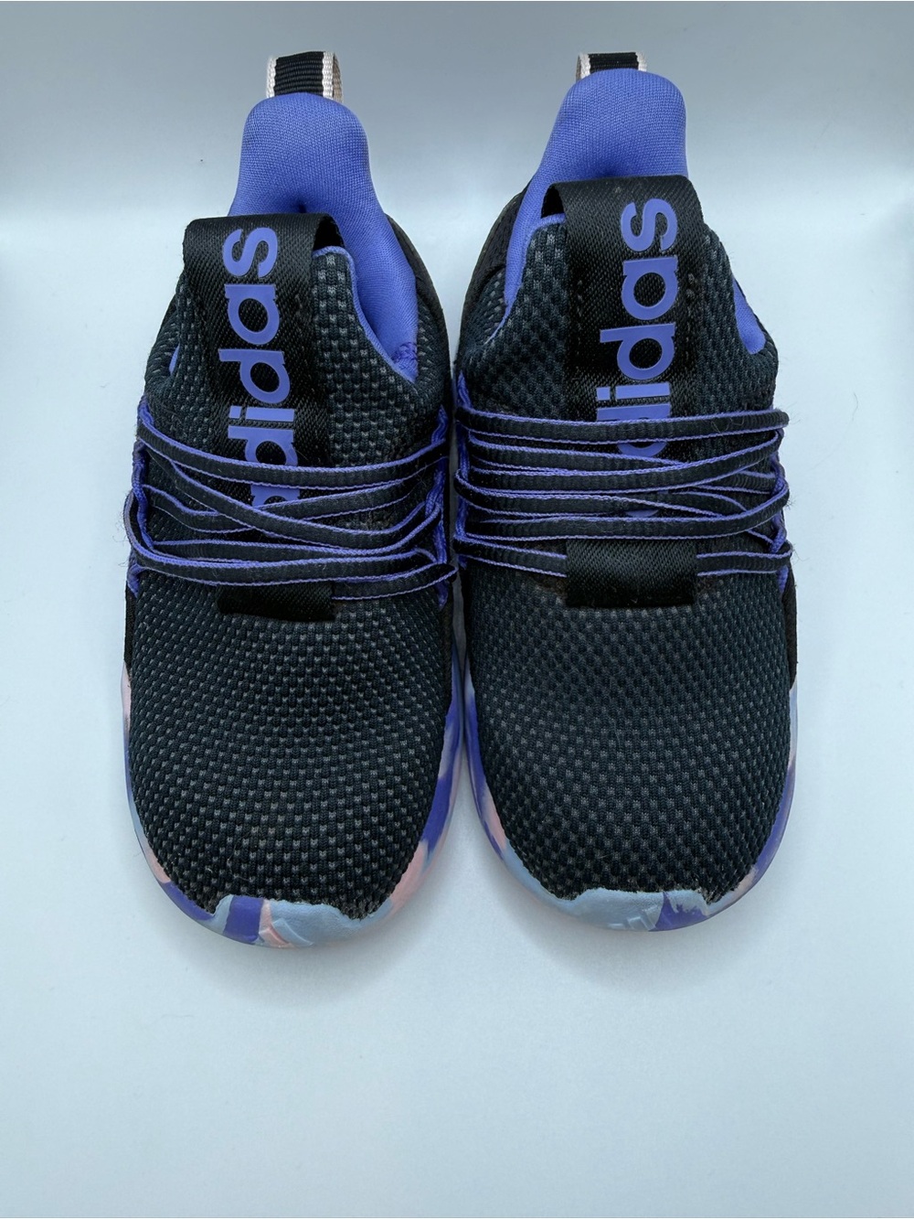 adidas Kids Black & Purple Lace-Detail Athletic Sneakers